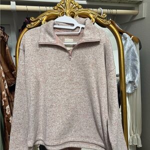 Thread & Supply Pink Quarter-Zip Sweater